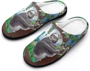 Womens Halloween Cotton Slippers Mens House Slippers Memory Foam Clog Slippers Non-Slip Sole Warm Indoor Outdoor Shoes