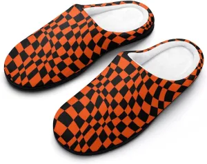 Womens Halloween Slippers Mens Memory Foam Cotton House Slippers Hard Sole Clog Slippers Slip-On Shoes Indoor Outdoors