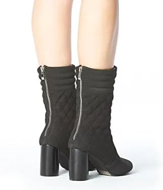 Women's Marie Vegan Quilted Round Heel Boot
