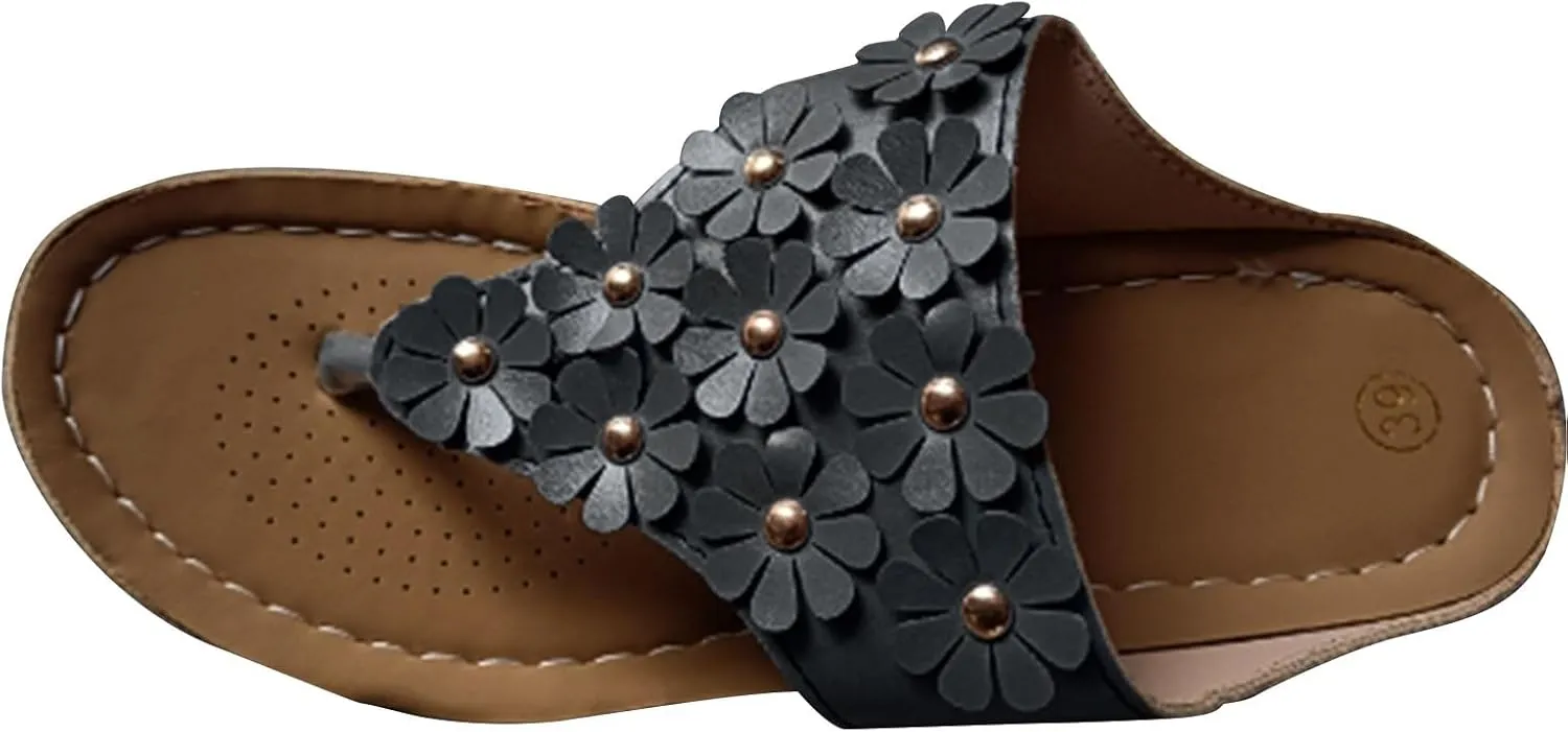 Women's New Summer Floral Wedge Flip-flops