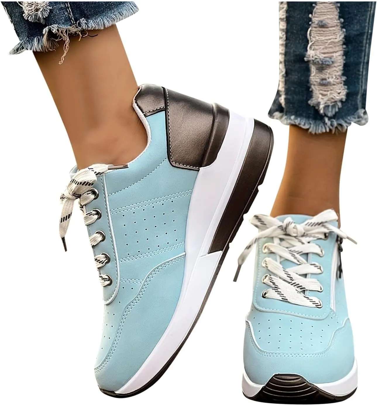 Women's Non Slip Comfortable Fashion Sneakers Slip on Lightweight Casual Tennis Sneakers Casual Mountain Shoe