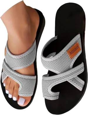 Womens Orthopedic Sandals 2025 Vacation Slide Beach Sandals with Arch Support Breathable Comfortable Flip Flops
