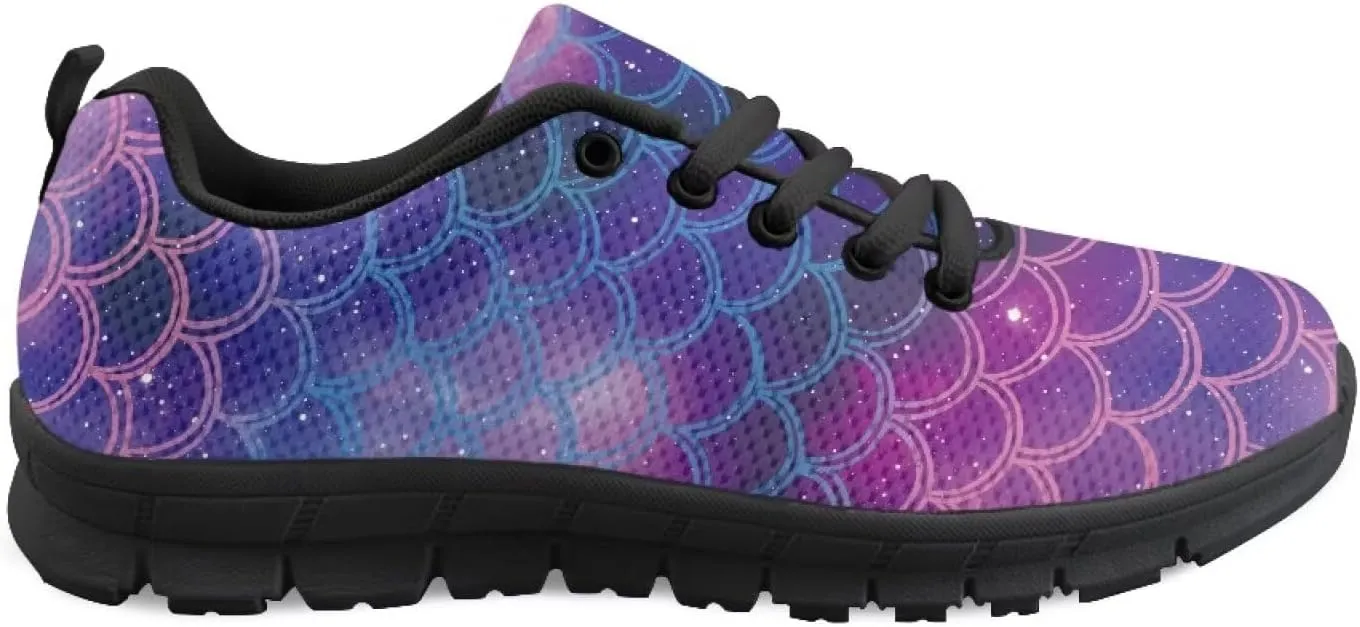 Womens Walking Shoes Non Slip Gym Workout Sneakers Popular Lace-Up Lightweight Comfort Cushion Shoes for Outdoor Size 5-12 Black Sole