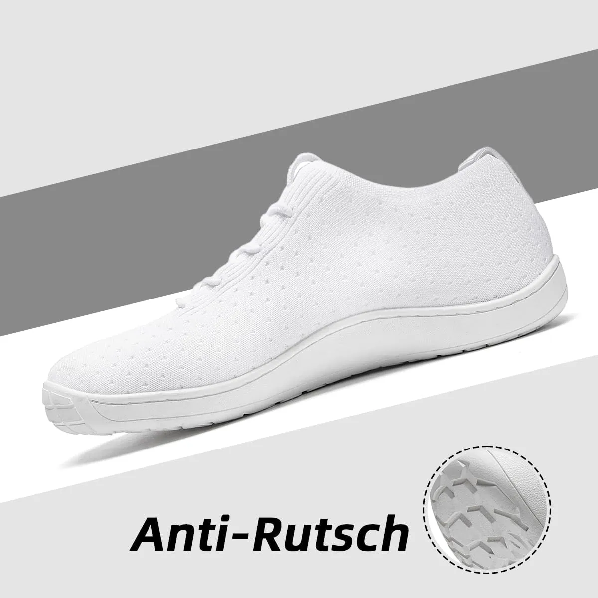 Womens Wide Toe Sneakers Walking Shoes Workout Slip On Sports Zero Drop Minimalism Lightweight Breathable Running Tennis Training Flat Sole
