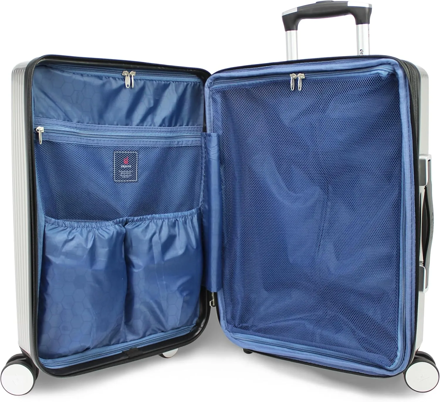 World Traveler Dejuno Monarch Lightweight Hardside Polycarbonate Expandable Spinner Luggage with TSA Lock, Titanium, 20-inch Carry-On