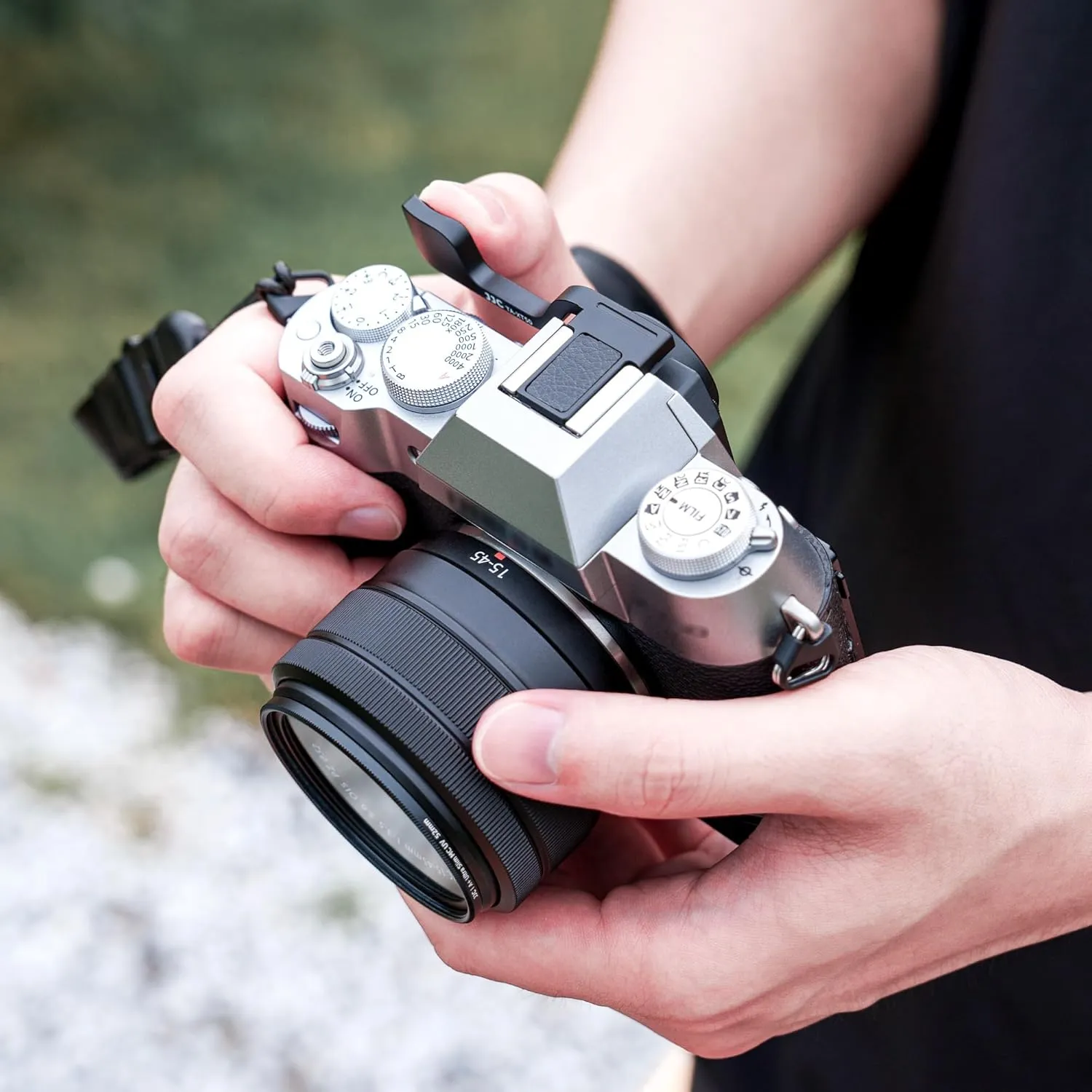 X-T50 Thumb Up Grip for Fujifilm Fuji X-T50 XT50 Camera Only,Aluminum Alloy Metal Thumb Grip with Hot Shoe Cover Protector Thumb Rest Support Holder, Not Affect The Use of XT50 Camera Buttons-Silver