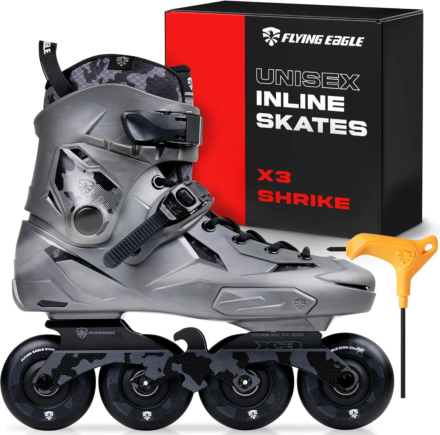 X3 Shrike Inline Skates - Inline Skates Men - Inline Skates Women - Inline Speed Skates - Adult Roller Blades - Adjustable Inline Skate - Outdoor Roller Blades