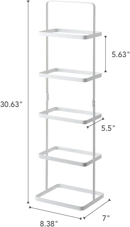 Yamazaki Home Compact Modern Metal Shoe Rack Stee Tall White