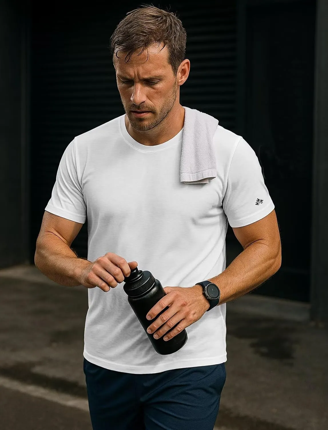 Zengjo Mens Running Shirts Quick Dry Lightweight Moisture Wicking Short Sleeve Gym Workout Athletic Tee