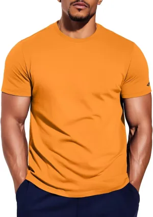 Zengjo Mens Running Shirts Quick Dry Lightweight Moisture Wicking Short Sleeve Gym Workout Athletic Tee