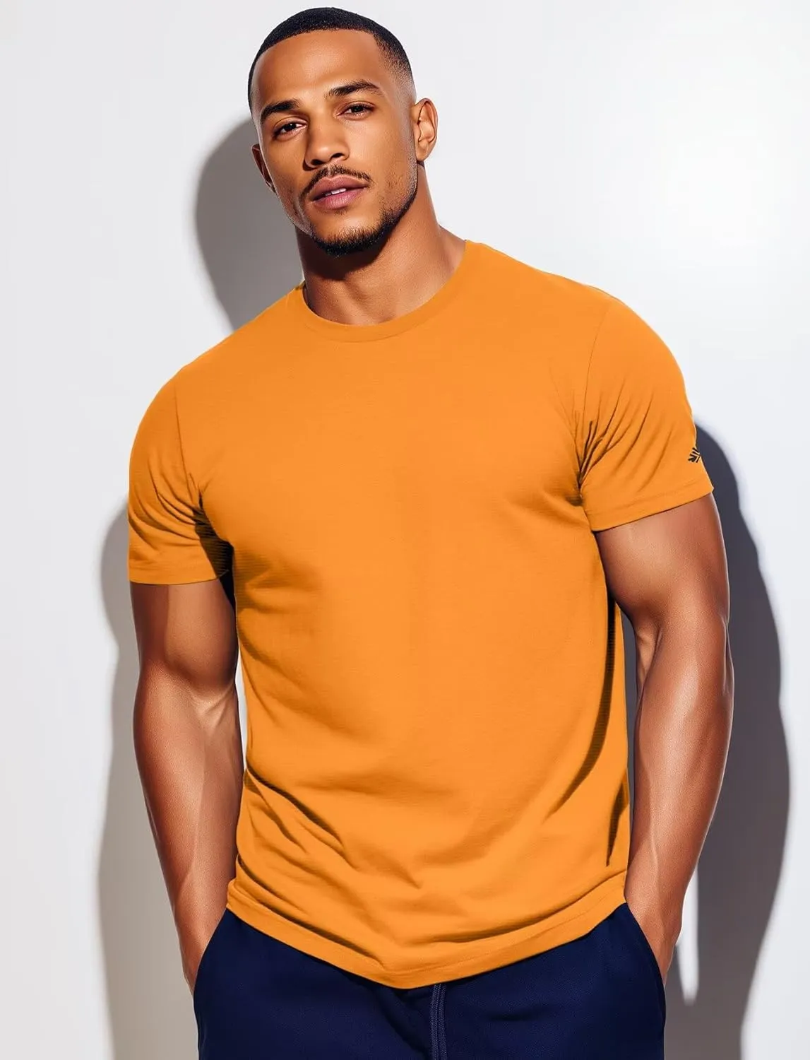 Zengjo Mens Running Shirts Quick Dry Lightweight Moisture Wicking Short Sleeve Gym Workout Athletic Tee