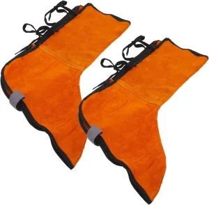 Zerodeko 2pcs Safety Shoe Covers Leather Boot Covers Spats for Shoes Welder Supplies Welding Boot Cover for Men Welding Boot Protector for Men Welding Shoe Covers Foot Covers Cowhide Yellow