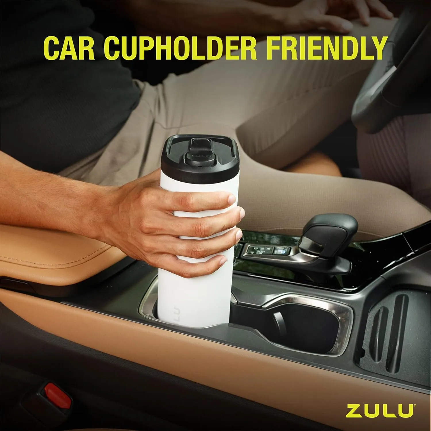 ZULU Base 24oz Stainless Steel Water Bottle with 3 Lids- Straw, Chug, Twist | Double Walled and Vacuum Insulated Metal Thermos | Fits Car Cupholder, Built in Carry Loop, Dishwasher Safe, Sage